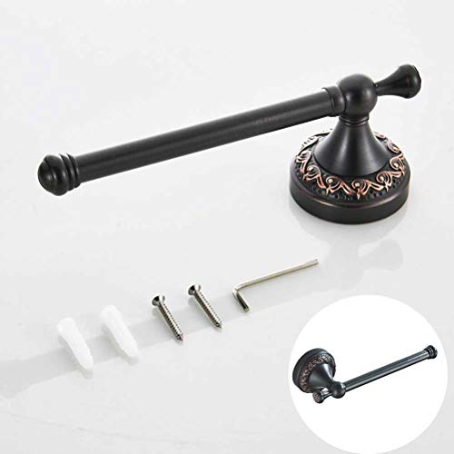Suporte de rolo retrô, preto, bronze, barra de papel toalha de latão, sem tampa, suporte de rolo sim