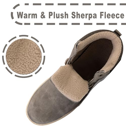 CC-Los Men's Winter Snow Boots with Sherpa Fleece Lining Waterproof Slip-Resistant Insulated Size 8-144