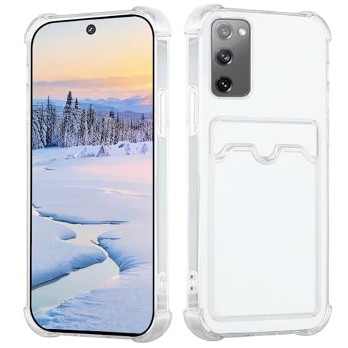 Coque Samsung S20 Plus transparente avec porte-cartes silicone rose