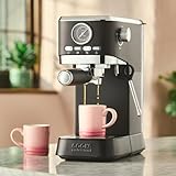 Cooks Professional 20 Bar Espresso Coffee Machine with Steam Wand, 1L Water Tank & Stainless-Steel Drip Tray | Compact & Stylish Barista-Style Coffee Cappuccino Latte Macchiato Maker | 1350W | Black - Image 2
