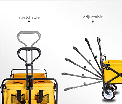 Carro plegable resistente con 4 ruedas, tela impermeable 600D, carrito para jardín y compras miniatura 6
