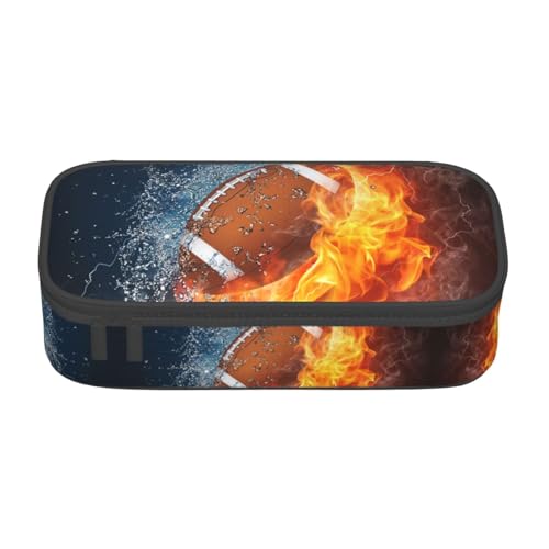 Image of American Football Ball Themed Pencil Case Big Capacity Storage Pencil Pouch Stationery Bags With Zipper Portable Pen Holder Box Organizer For Boys Girls Teens Student College School Office Supplies