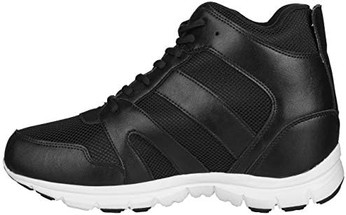 CALTO Men's Invisible Height Increasing Elevator Shoes - Black Leather/Mesh Lace-up Sporty Trainers - 4 Inches Taller - G3330 - Size 9 D(M) US | Image 2