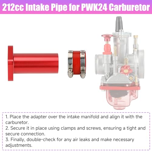 CILOYU Performance Mini Bike Intake Manifold Pipe Adapter Kit Replacement for Predator 212 224 196cc 200cc Coleman CT200U BT200X CT200U-EX Baja Warrior MB200 Parts for PWK 24mm PWK 28mm PE Carburetor