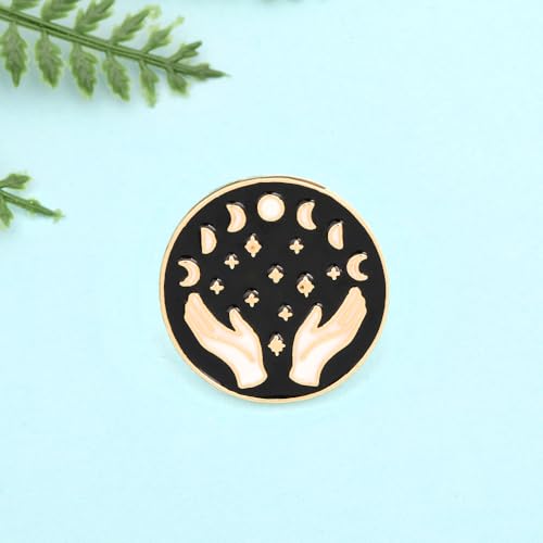 Holding Up The Moon And Starry Sky With Both Hands Enamel Pin Hat Coat Bag Decoration Delicate Cartoon Badge Jewelry Gift for Girls Women4