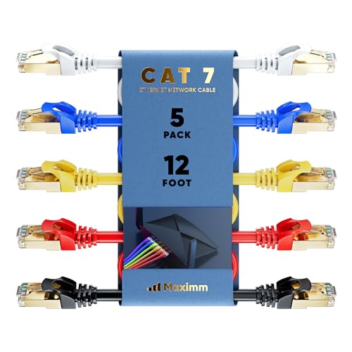 Cable Ethernet Cat 7 Maximm 12 ft Pack 5 miniatura 1