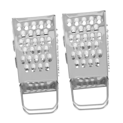 FELTECHELECTR Mini Stainless Steel Grater Set 2pcs Manual Cheese Vegetable Shredder Potato Carrot Onion Garlic Chopper for Kitchen