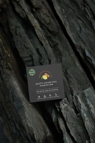 Image of Shunyam Zesty Charcoal Shampoo Bar | Activated Charcoal, Orange & Lime Essential Oils | Deep Cleansing, Refreshing & Nourishing | Sulphate & Paraben Free | Cruelty Free & Handcrafted | 70g