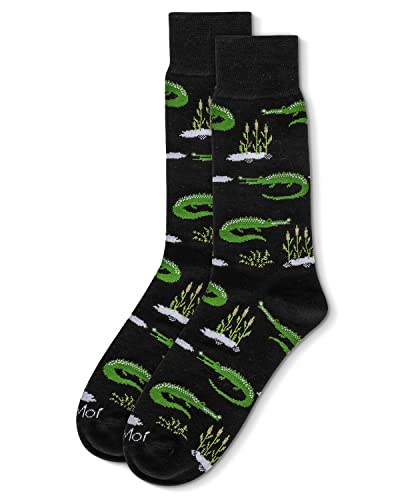 MeMoi Men's Alligators Rayon Crew Socks3