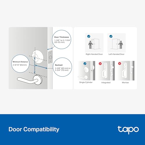 Tapo Smart Wi-Fi Deadbolt Door Lock – Keyless Tactile Buttons, Customized Access with in-App Monitoring, Auto-Lock, IP54 Weatherproof, BHMA Grade 3, Compatible with Standard Door Sizes, Tapo DL100 thumbnail 10
