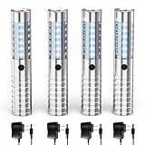 HOLDLAMP 4PCS Strobe Baton Light Led Bottle Lights Rechargeable Champagne Bottle Handheld Light for Christmas Bar Nightclub Wedding Party Concert Event Outdoor Silver