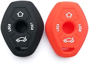 WFMJ 2Pcs Black Red Silicone Smart Remote Key Chain Cover Bag for BMW Z3 Z4 X3 X5 M5 325i E38 E39 E46 3 5 7 Series