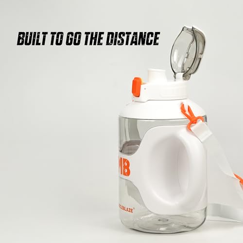 Image of MuscleBlaze Gym Gallon Water Bottle, White, 2.2L | Leakproof & BPA-Free | Athlete-Safe Build
