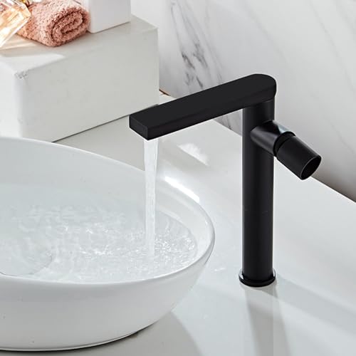 Robinet mélangeur de lavabo haut noir à 1 trou MOCHAMIK