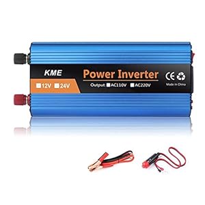 Niczu 500 W 1200 W 2000 W 2600 W Wechselrichter DC 12 V 24 V 36 V 48 V 60 V auf AC 110 V 220 V Fahrzeug spannungswandler mit Zigarettenanzünder-Krokodil... und Display,2000W-48V
