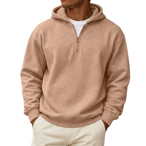 Mens Zipper Hoodie Fleece 1/4 Zip Classic Big and Tall Oversized Hoodies - image 1