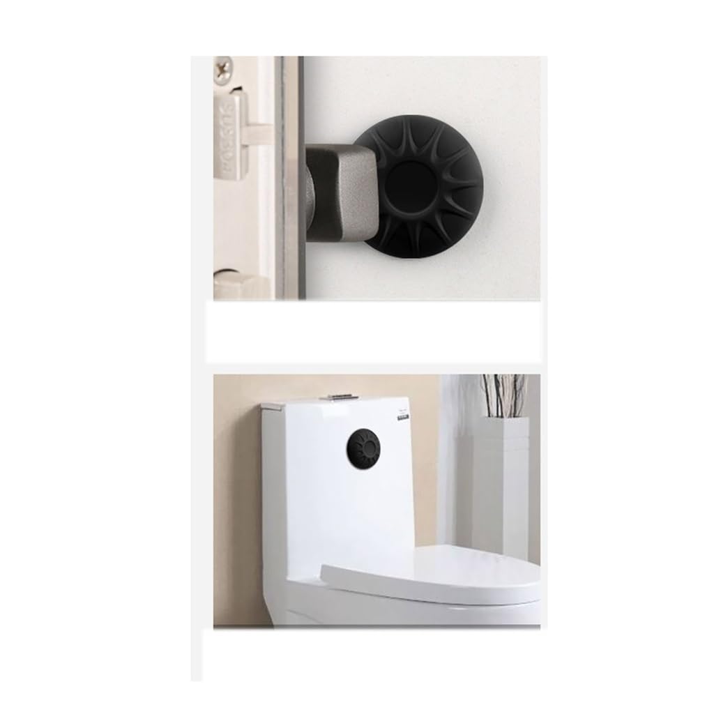 Tope de silicona para parachoques de puerta, sin perforación, mango fijo de succión de pared