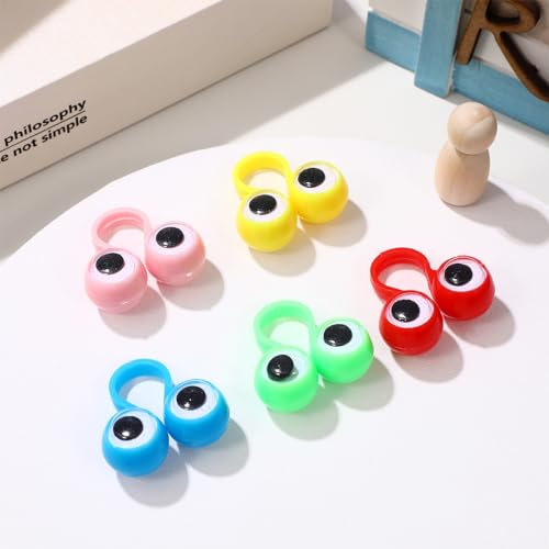 50 Stücke Eye fingerpuppe pädagogisches fingerspielzeug große Augen fingerring parteibevorzugung Spielzeug für Kinder (Gelegentliche Farbe)