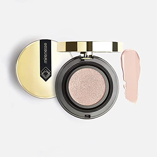 Mirenesse 10 Collagen Cushion Compact Airbrush Foundation Liquid Powder, Buildable Coverage, Instantly Flawless & Glowing Skin, Vegan & Toxin Free, Vanilla 0.52oz