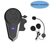 Comodidad: adecuado para cualquier cascos de cara completa y la mayoría de cascos de media cara que pueden cubrir las orejas. Botón más grande, fácil de operar incluso si llevas los guantes. Y adopta la conexión tipo hebilla entre los auriculares y la abrazadera, fácil de montar y desmontar.