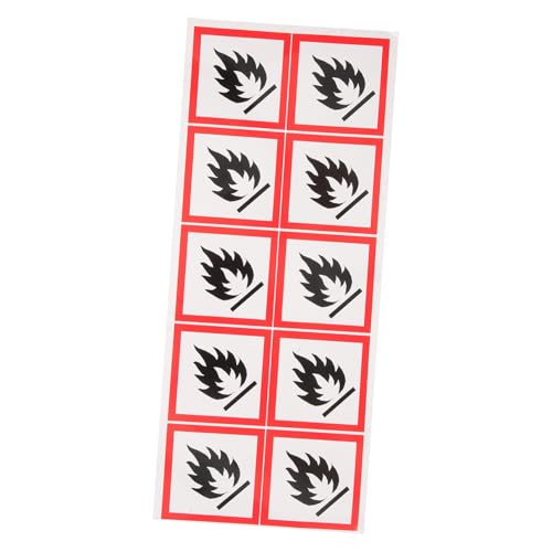 Angoily Etiqueta Autoadhesiva De Advertencia Para Líquidos Inflamables, Tamaño 5x5 Cm, Material Pvc Resistente Al Desgaste, Señal De Precaución Para Fábricas y Lugares Públicos, Paquete De 10 Unidades