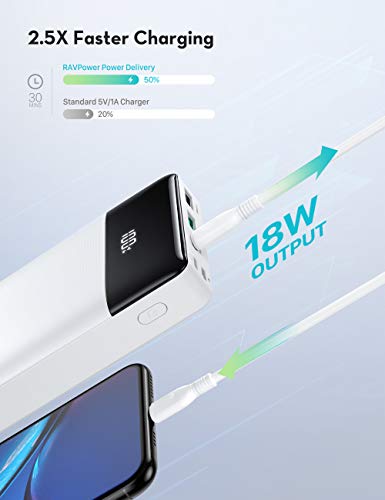 Portable Charger 20000mAh PD 3.0 Power Bank QC 3.0 18W USB C External Battery Pack Tri-Input and Tri-Output Cell Phone Charger Battery for iPhone, Samsung and More - Thumbnail 3