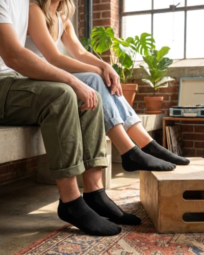 Image of BENKILS Bamboo Ankle Socks for Men & Women | Ultra-Soft, Odour-Free and Breathable | Padded Base and Anti-bacterial | 3X Softer than Cotton | Free Size Regular Socks.