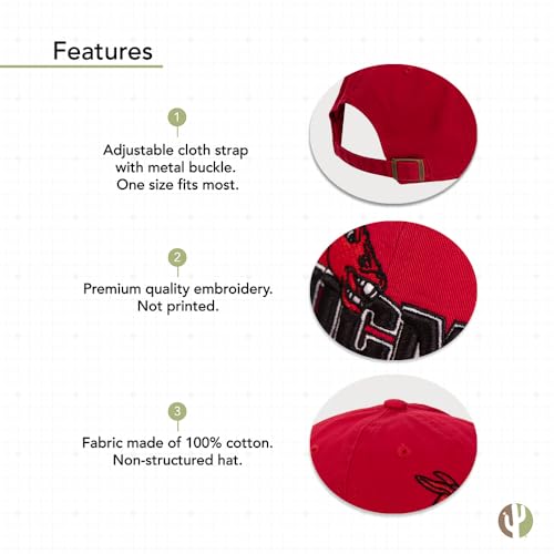 Gorra bordada roja con cierre ajustable para adultos miniatura 4