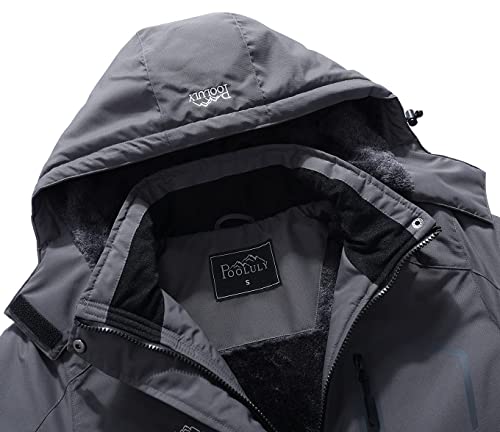 Pooluly Women's Ski Jacket Warm Winter Waterproof Windbreaker Hooded Raincoat Snowboarding Jackets #TOP4