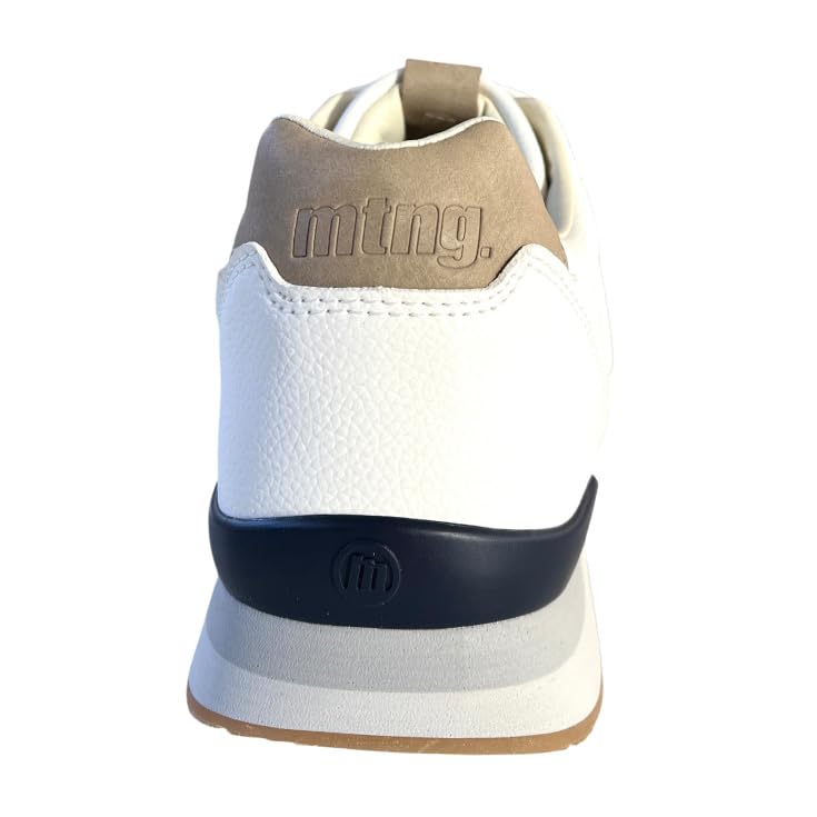 Zapatillas Deportivas Hombre Blanco-Taupe Casual Cómodas | Sneakers de Hombre con Cordones, Suela Antideslizante y Ligera, Plantilla Acolchada, Ideales para Looks Urbanos de Diario
