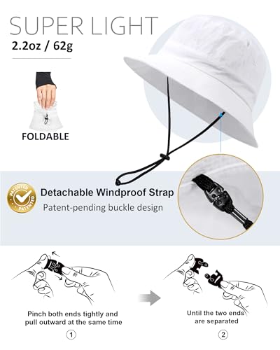 Image of Water-Resistant Bucket Hat for Women Men Rain Hat UPF 50+ Boonie Sun Hat Foldable Summer Floppy Fishing Safari Hats