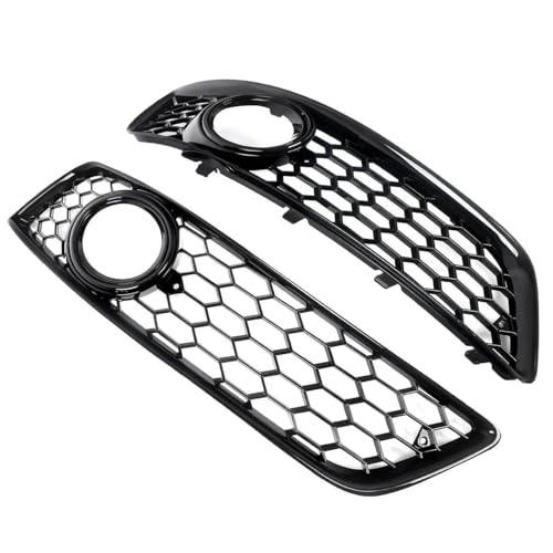 Calandre de phare antibrouillard noir brillant pour Audi A3 8P 2009-2012 avec grille nid d'abeille