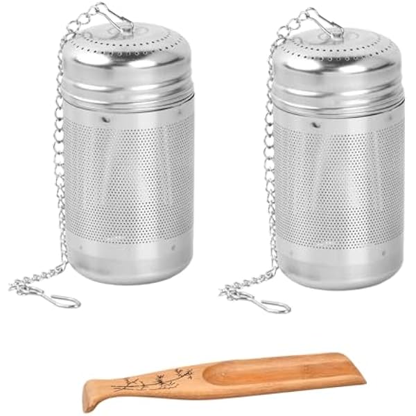Sitko do herbaty sypkiej herbaty, 2 sztuki, sitko do dzbanka do herbaty, zaparzacz do herbaty, ze stali nierdzewnej, zaparzacz do herbaty z haczykiem na łańcuszek, sitko do herbaty, do dzbanka, kubka