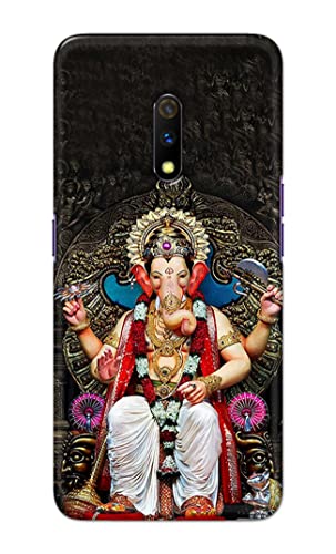 Image of PRINTFIDAA Lord Ganesh Bappa Moriya Printed Designer Hard Back Case Cover for Realme X /Oppo K3, RMX1901 -(SF) MVN1010