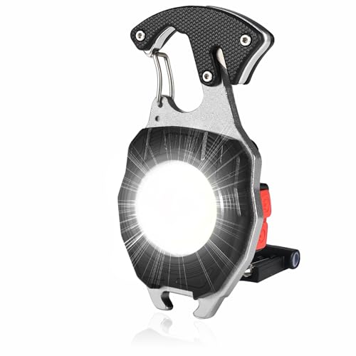 CHICES COB Keychain Work Light Flashlight - Rechargeable Multitool Camping