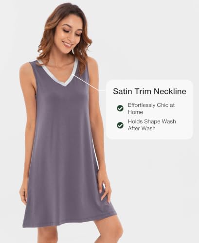 Image of GYS Cooling Bamboo Viscose Sleeveless Nightgowns for Women