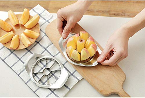 Image of Stainless Steel Fruits, Veggies & Melon Cutter Divider Slicer Kitchenware (Stainless Steel Apple Cutter)