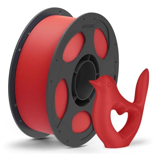 ANYCUBIC Matte PLA Filament 1.75mm, 3D Printing PLA Filament 1.75mm Dimensional Accuracy +/- 0.02mm, 1KG Reusable Spool (2.2 lbs), Matte Red