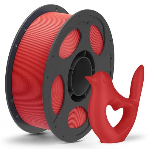 Image of ANYCUBIC Matte PLA Filament 1.75mm, 3D Printing PLA Filament 1.75mm Dimensional Accuracy + /- 0.03mm, 1KG Reusable Spool (2.2 lbs), Matte Red