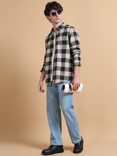Image of StitchX Men's Brushed Cotton Buffalo Checkered Shirt-S-2XL