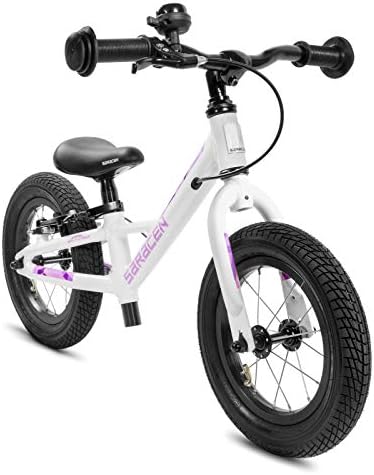 WeeBikeShop Saracen Freewheel 12" Aluminum Balance Bike (US Edition) with Air Tires and Brakes - Presented (Age 2-4)