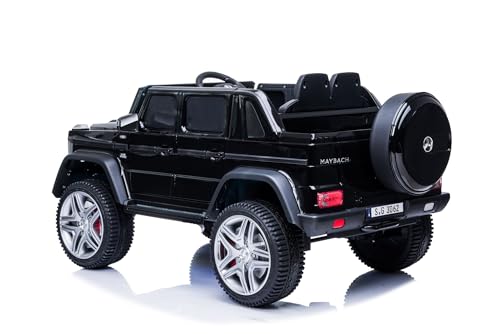 Kinderfahrzeug - Elektro Auto „Mercedes Maybach G650S“ - Lizenziert -12V7A - 2,4Ghz Fernsteuerung, MP3+Ledersitz+Eva (Schwarz)