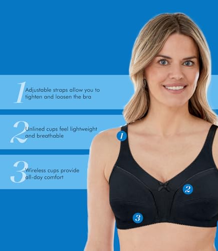 Image of Bestform Women's Comfortable Wireless Cotton Bra with Unlined Seamed Cups 5006825