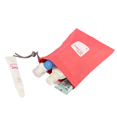 Fakeface Set Of 4Pcs Waterproof Travel Drawstring Bag Shoes Laundry Underwear Makeup Storage Pouch Bags Organizers Luggage Bag Set For Travel Vacation Home Outdoor Hiking Camping - Rose Red #TOP3
