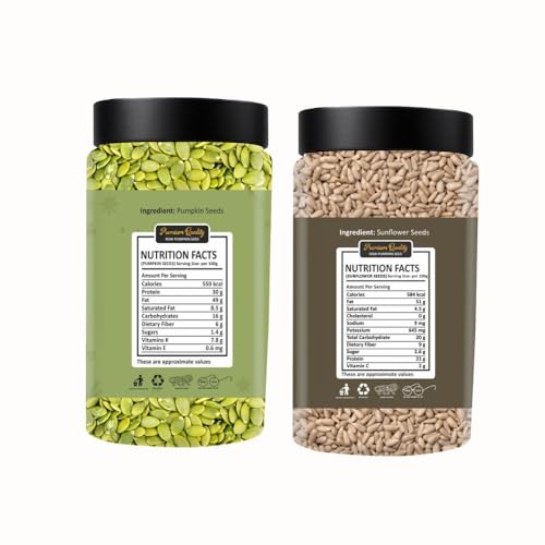 Image of BOKF Pumpkin Seeds + Sunflower Seeds Combo Pack | 100% Natural & Raw Superfoods | Rich in Protein, Fiber & Healthy Fats | Healthy Snacking & Weight Management Seeds (300g)