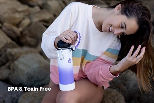 Image of HYDRO CELL Stainless Steel Insulated Water Bottle with Straw - For Cold & Hot Drinks - Metal Vacuum Flask with Screw Cap and Modern Leakproof Sport Thermos for Adults (Lavender /White 24oz)
