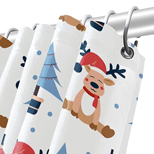 Rideau de douche motif renne de Noël grand format étanche