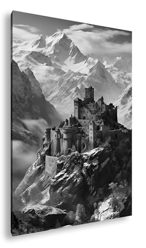 Paysage de montagne hivernal en impression d'art salon cosy