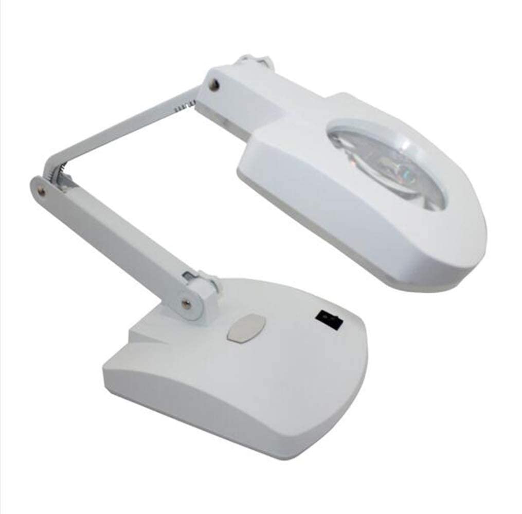Vergrößerungsglaslampe mit 56 LEDs, 3D- und 8D-Linse – 85-mm-Vergrößerungslicht, Verstellbarer Schwenkarm, höhenverstellbar für Schreibtisch, Tisch, Arbeitsfläche, Bastelarbeit,