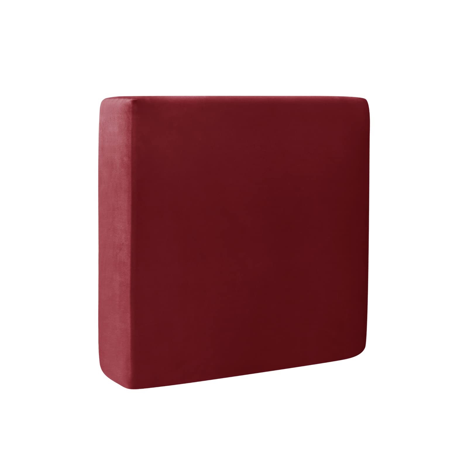BXFUL Sofa Seat Cushion Covers, Sofa Cushion Slipcovers Stretch Velvet, Couch Cushion Covers Replacement for Individual Cushion with Elastic Fabric (Large 1-Seater,Wine Red)